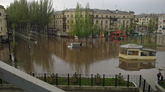 Потоп в Краматорске после ливня (видео, фото)