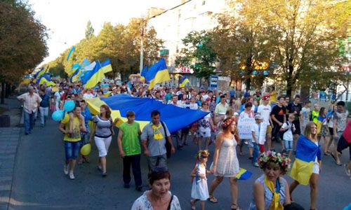 В Краматорске прошел марш единения. За Украину