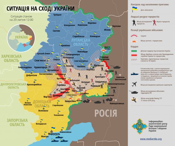 Боевые действий в зоне АТО: продолжаются бои за освобождение Первомайска и Снежного 