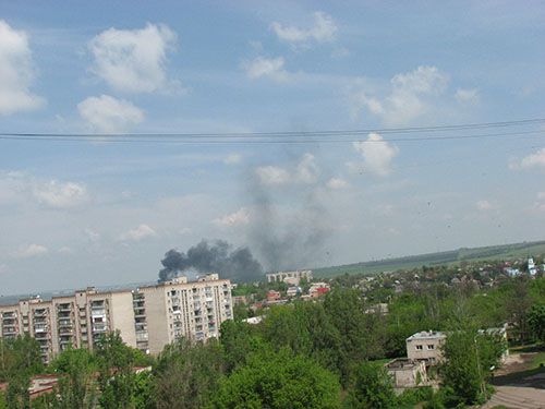  На въезде в Краматорск со стороны Славянска идет бой