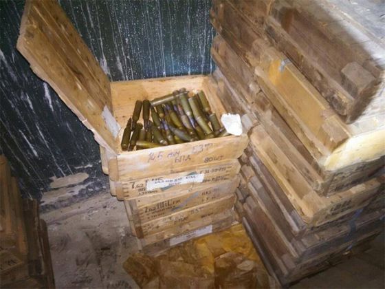 В Славянске обнаружен крупный склад боеприпасов из России