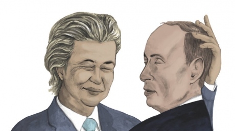 Вильдерс и Путин держат головы близко друг к другу