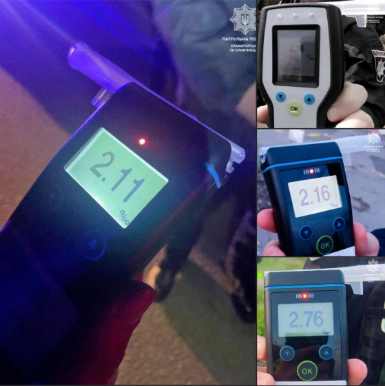 2, 11 проміле, 2, 16 проміле, 2, 56 проміле 2, 76 проміле — тільки кілька показників, зафіксованих газоаналізатором Drager