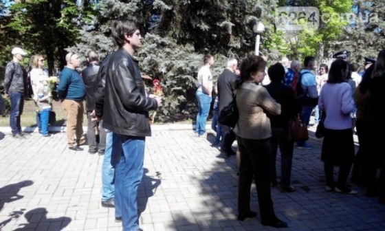 Краматорская «Свобода» очищала митинг от георгиевских лент