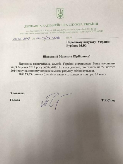 После бегства Януковича в казне оставалось 108 133 гривни 65 копеек