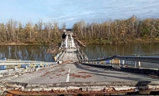 Для відновлення мосту між Богородичним і Святогірськом, через який проходила ділянка газопроводу потрібно 538 мільйонів гривень