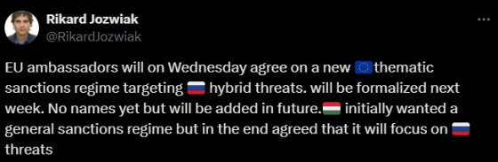 ЄС може запровадити проти РФ новий вид санкцій, - Йозвяк