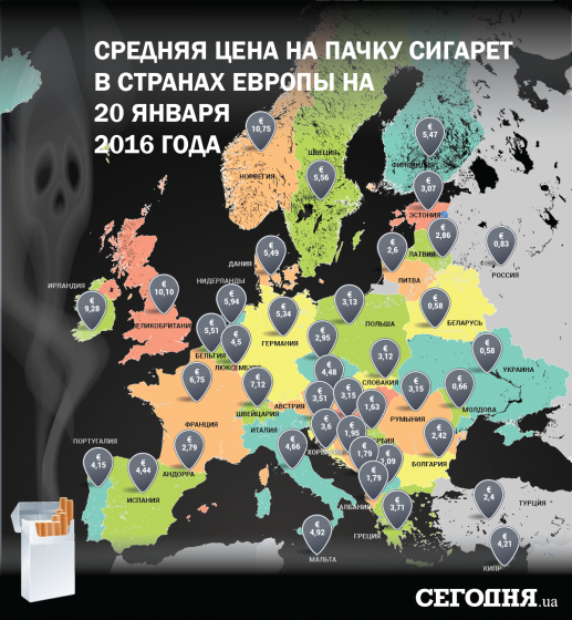 В Украине с 1 января сигареты подорожают до 50 гривен 