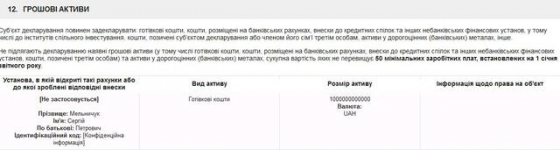 Экс-комбат &quot;Айдара&quot; нардеп Мельничук задекларировал 1 триллион гривен наличными 