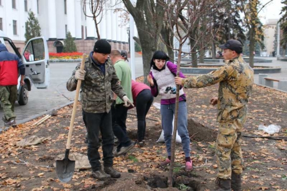 Спирея, хоста, волжанка и папоротник, – что высаживают на площади Мира 