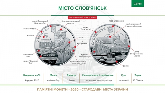 В Украине вводится в обращение памятная монета в честь Славянска 