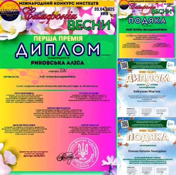 Учениці Художньої школи Краматорська перемогли у міжнародних творчих конкурсах