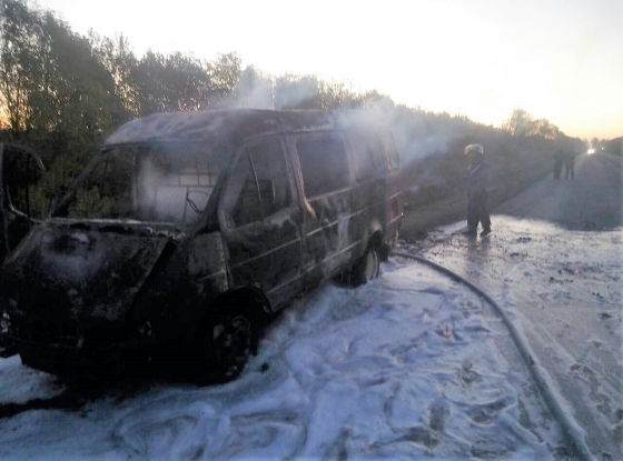 На автодороге в Славянском районе сгорел грузовой автомобиль 