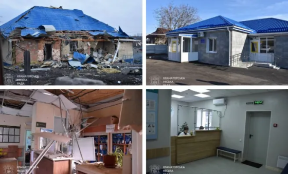 Хто відбудовував зруйновану амбулаторію № 6 у краматорській Красноторці та скільки це коштувало?