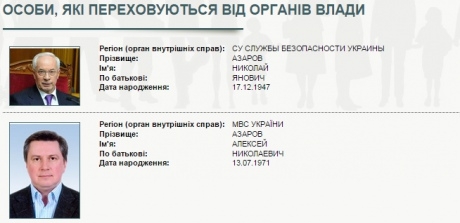 МВД объявило в розыск сына Азарова
