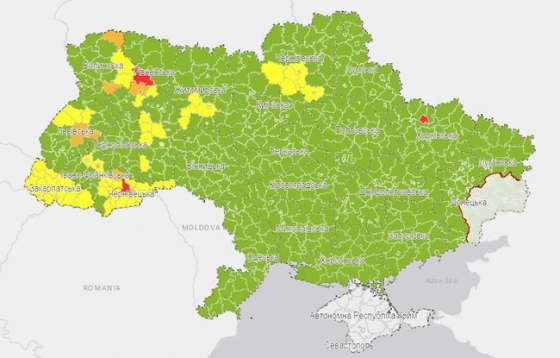Обновленный список карантинных зон Украины: Харьков перешел в &quot;красную зону&quot;, а Тернополь - в &quot;зеленую&quot;