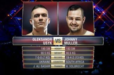 Александр Усик в третьем раунде нокаутировал Джонни Мюллера (видео)