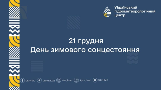 Починаючи від завтра, 22 грудня світловий день ставатиме довше