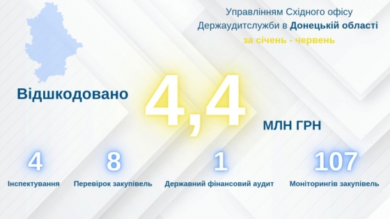 Порушень на понад 1,1 млрд гривень задокументували аудитори Донеччини за І півріччя 2023 року