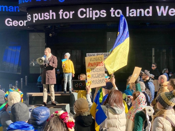 У Нью-Йорку провели маніфестацію проти участі росіян в Олімпіаді