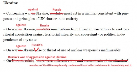 В МЗС розкритикували слабку заяву G20 щодо України