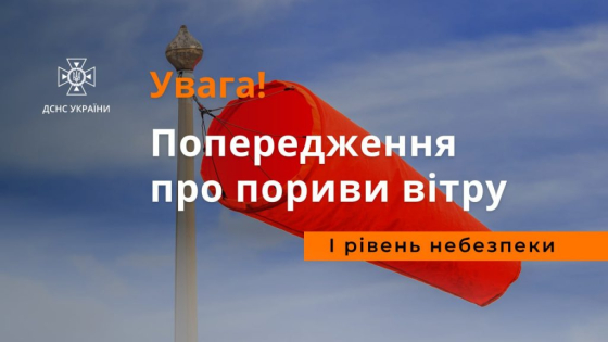 26 червня у Краматорську очікується сильний вітер