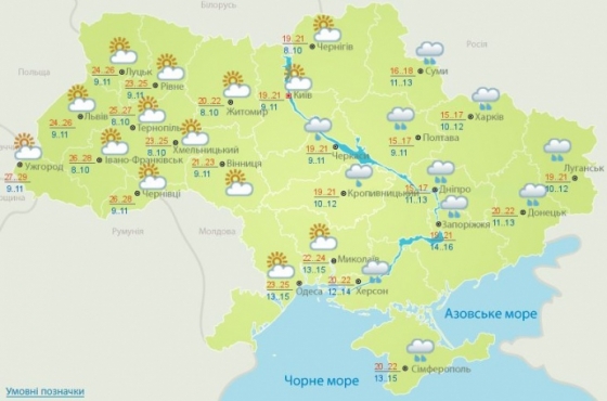 Осень начнется для части Украины дождями и прохладой