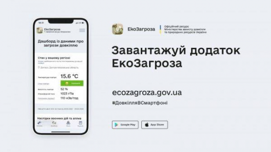 В Україні запустили застосунок &quot;ЕкоЗагроза&quot;: там можна перевірити рівень радіації й не тільки