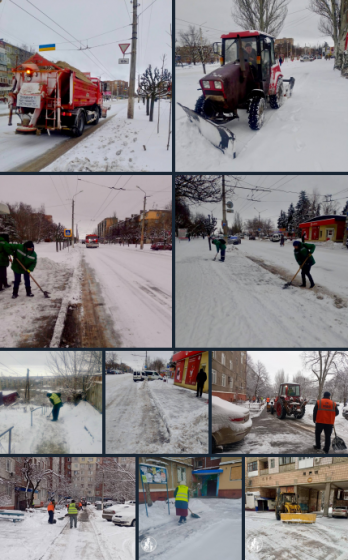 Комунальники у Краматорську продовжують прибирати сніг
