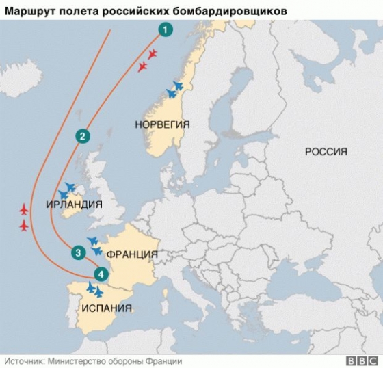 Российские Ту-160 прилетели в Испанию мимо пяти стран Европы