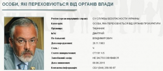 СБУ решила объявить Табачника в розыск
