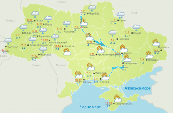 Погода ухудшится: дожди с мокрым снегом и штормовой ветер