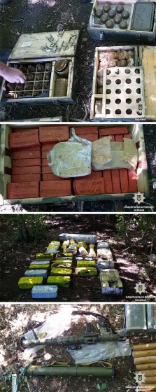 В лесополосе на Днепропетровщине местный житель нашел большой тайник с оружием, боеприпасами и взрывчаткой, - Нацполиция