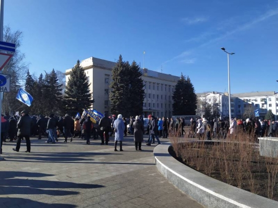 В Краматорске профсоюзы митингуют против законопроекта о труде (видео)