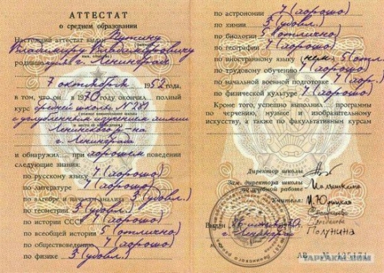 &quot;Тупое чмо&quot;. Российский финансист высмеял аттестат троечника Путина