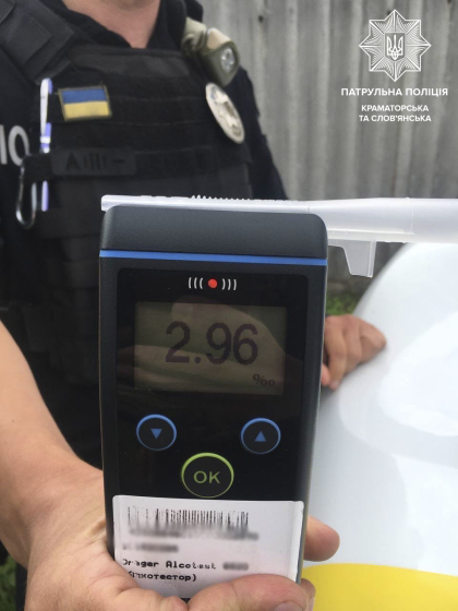 У Словʼянську патрульні відсторонили від керування водія, який &quot;надув&quot; майже 3 проміле