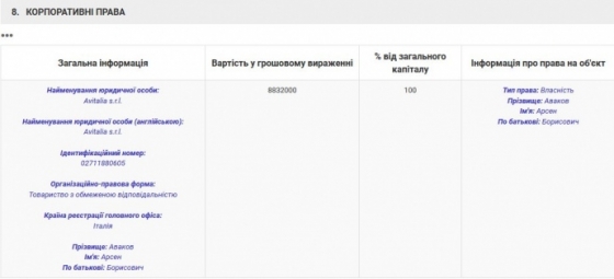 Аваков о вилле в Италии: Это один из проектов жены