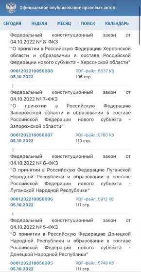 Путін підписав документи про анексію окупованих Донбасу, Запорізької та Херсонської областей 