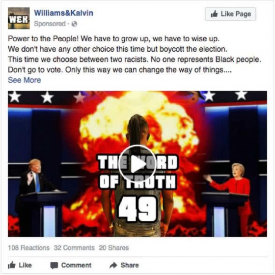 В США опубликовали копии постов российской &quot;фабрики троллей&quot; в Facebook