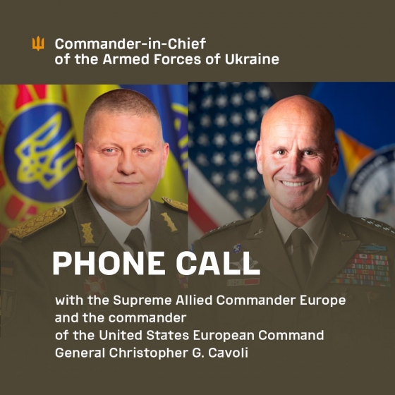 Залужний обговорив пріоритети щодо постачання Україні озброєння з командувачем ЗС НАТО в Європі Каволі