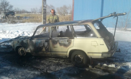 В Славянском районе потушили вспыхнувший автомобиль 