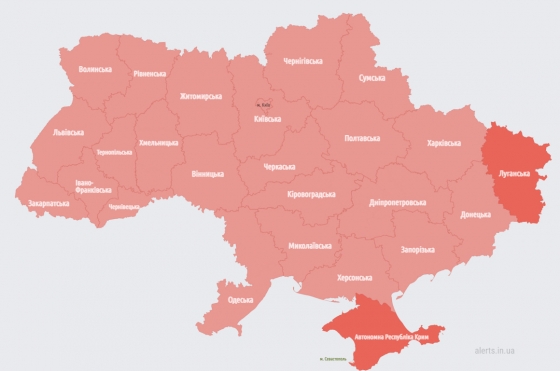 По всій Україні повітряна тривога через зліт МіГ-31 у Білорусі 