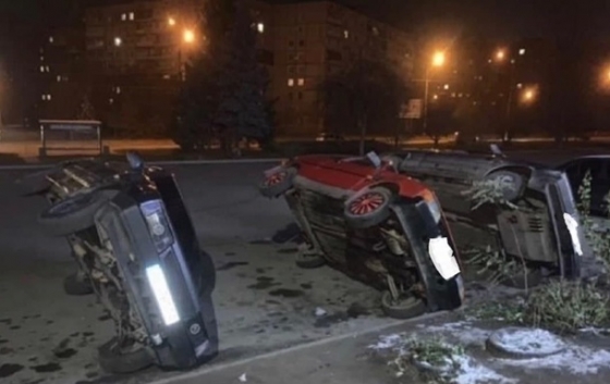 В кривом Роге мужчина перевернул три автомобиля