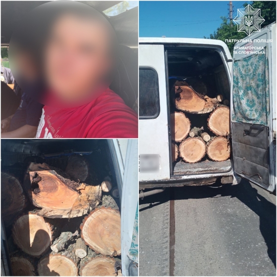 Спиляну деревину без документів виявили патрульні в зупиненій автівці