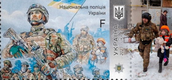 Момент порятунку дитини з Бахмута  «Білими янголами» поліції потрапив на поштову марку, присвячену «Гвардії наступу»