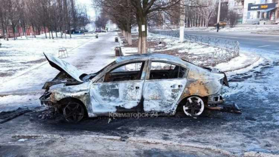 Ночью в Краматорске сгорел автомобиль