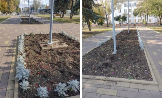 “Минулого тижня були, а зараз викопані”: куди поділися всі квіти з клумб краматорського Лабіринту?