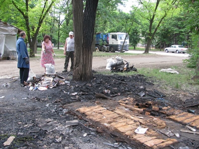 В Краматорске сгорел киоск «Союзпечати» 