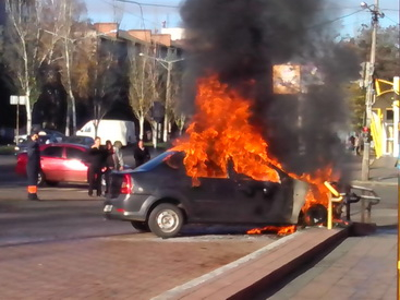  В Краматорске горела Dacia Logan
