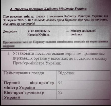 Королевская займется зарплатами вице-премьеров, а другие - бюджетами 